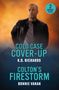 Oben steht "2 BOOKS IN ONE". Darunter Titel: "Cold Case Cover-Up" von K.D. Richards und "Colton’s Firestorm" von Bonnie Vanak; eine Illustration zeigt einen Mann in dunkler Jacke vor orange-blauem Hintergrund.
