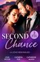 „SECOND Chance - A Love Rekindled“. 3 Books in One. Autoren: Joss Wood, Cathryn Fox, Catherine Mann. Paar in inniger Umarmung.