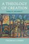 "A Theology of Creation: Ecology, Art, and Laudato Si’." Darunter Gemälde von Bäumen und Gebäuden in kräftigen Farben., Buch