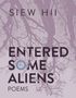Der Text lautet: "SIEW HII ENTERED SOME ALIENS POEMS". Dahinter abstrakte baumartige Äste in Lila-Tönen., Buch