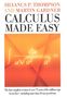 Titel: "Calculus Made Easy". Autoren: Silvanus P. Thompson, Martin Gardner. Mathematische Formel auf orangefarbenem Hintergrund.