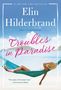 Text: "Elin Hilderbrand, Troubles in Paradise, The queen of the beach read." Eine Person in einer Hängematte am Strand.