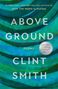 Text: "Above Ground - Poems - Clint Smith". Hintergrund: Grüne und blaue ineinander fließende Wellenmuster.