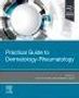 "Practical Guide to Dermatology-Rheumatology", Cover in Blau-Weiß-Tönen mit kreisförmigen grafischen Elementen., Buch