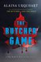 „The Butcher Game“ von Alaina Urquhart, mit einem blutigen, roten Ahornblatt im Hintergrund.