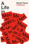 Text: „A Life in Men“, „Merritt Tierce“, „A Memoir“. Schwarzer und roter Text auf roten Rechtecken auf hellem Hintergrund.