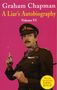Text: "Graham Chapman A Liar's Autobiography Volume VI." Ein Mann in Militäruniform mit Schnurrbart und Pfeife vor rosa Hintergrund.