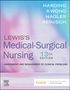 „Lewis’s Medical-Surgical Nursing, 13th Edition“ vor einem blau-rosa Hintergrund. Unten rechts „Evolve®“.