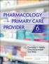 „PHARMACOLOGY for the PRIMARY CARE PROVIDER“ steht groß auf einem unscharfen Hintergrund. Links das Logo von Elsevier., Buch