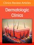 „Clinics Review Articles“, „Dermatologic Clinics“. Illustration eines Hautquerschnitts mit Haaren, Gefäßen und Fett., Buch