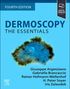 "FOURTH EDITION DERMOSCOPY THE ESSENTIALS" zeigt einen Hautfleck in blauen, braunen und grünen Tönen.
