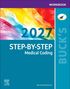 "WORKBOOK 2027 STEP-BY-STEP Medical Coding BUCK'S" auf buntem Hintergrund; Elsevier-Logo unten links.