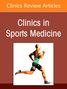 „Clinics Review Articles“ oben, „Clinics in Sports Medicine“ mittig. Darunter eine bunte, geometrische Illustration eines Läufers., Buch