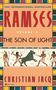 Text: "RAMSES Volume I: The Son of Light" von Christian Jacq. Illustration: Ägyptische Figuren führen einen Stier.