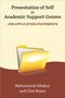 Oben steht „Presentation of Self in Academic Support Genres: Job Application Statements“. Illustration: Gelber Ordner., Buch