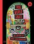 "True World Skate: The Culture of Indie Skateboarding" auf einem bunten, stickerbedeckten Skateboard., Buch