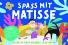 "SPASS MIT MATISSE. Enthält 4 Schablonenbögen, 3 Bildertaschen, 20 Bogen Buntpapier, Ausfaltbares Booklet. Bunte Collage."