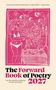 Text: "Central to the literary landscape of modern Britain" – Andrew Marr. "The Forward Book of Poetry 2027". Illustration: Frau am Tisch., Buch