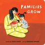 "Families Grow" in Großbuchstaben auf rotem Hintergrund; Illustration einer Person mit zwei Kindern, eines ist ein Baby.