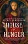 Text: "Author of The Year of the Witching, Alexis Henderson, House of Hunger, a novel." 

Eine Frau in rotem Kleid mit blutigem Hals.