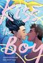 Text: „Kiss the Boy“. Illustration von zwei Personen, die sich unter Wasser küssen, farbenfrohe und lebendige Gestaltung.