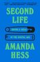 "SECOND LIFE," "HAVING A CHILD IN THE DIGITAL AGE," "AMANDA HESS." Blaugrüner Text auf hellblauem Hintergrund., Buch