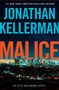 "JONATHAN KELLERMAN MALICE" steht groß geschrieben, über einer nächtlichen Stadtansicht mit vielen Lichtern.