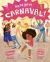 Texte: "WE'RE OFF TO CARNAVAL!", "Jasminne Mendez", "Raissa Figueroa". Illustration: Tanzende Menschen in bunten Kostümen.