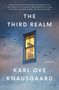 „The Third Realm“ von Karl Ove Knausgaard. Zitat von Brandon Taylor. Ein beleuchtetes Fenster, Vögel fliegen im Himmel.