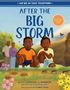 Titel: "After the Big Storm". Zwei Kinder sitzen in einer Wiese, umgeben von Blumen, Insekten und einem Schmetterling., Buch
