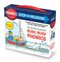 Schriftzug: "Richard Scarry's Busy, Busy Phonics". Illustration von Tieren auf einem Boot.