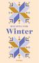 "Recipes for Winter" steht in der Mitte. Darunter "hamlyn". Geometrisches Muster in Blau und Gold auf cremefarbenem Hintergrund., Buch