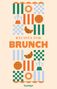 „RECIPES FOR BRUNCH“ darunter geometrische Muster: Croissants, Kaffeemaschinen, Waffeln und Sonnenform, stilisiert., Buch