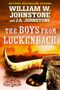 „The Boys from Luckenbach“, Autoren: William W. Johnstone, J.A. Johnstone. Westernszene mit Longhorn und Cowboy.