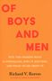 "OF BOYS AND MEN" in großen roten Buchstaben auf orangefarbenem Hintergrund. Autor: Richard V. Reeves.