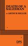 "DEATH OF A SALESMAN" von ARTHUR MILLER, oranges Cover, schwarze Sterne und Linien, "DPS" unten rechts.