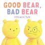 Text: "GOOD BEAR, BAD BEAR" und "HYEWON YUM". Zwei gelbe, gezeichnete Bären; einer fröhlich, der andere grimmig., Buch