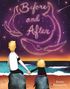 Text: "Before and After." Illustration: Zwei Personen halten am Strand Händchen, über ihnen formen Sterne Wale und Texte., Buch