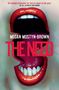 Text: "The Need", "Megan Mostyn Brown", "Cover to be revealed". Unten ein Logo mit Hahn und "bantam". Hintergrund hellblau.