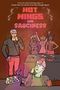 Ein humorvolles Illustrationsplakat mit Schriftzug "HOT WINGS AND SAUCINESS". Menschen feiern um einen Tisch., Buch