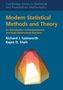 "Modern Statistical Methods and Theory" steht in großen Buchstaben. Unten ist eine abstrakte bunte Form., Buch