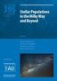 "Stellar Populations in the Milky Way and Beyond", von Jorge Melendez et al. Blaues Cover mit einem Bild der Galaxie., Buch