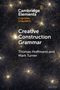 Oben: "Cambridge Elements Cognitive Linguistics". Titel: "Creative Construction Grammar". Autoren: Thomas Hoffmann, Mark Turner. Hintergrund: funkelnde Punkte auf dunklem Grund.