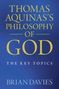 Titel: "THOMAS AQUINAS'S PHILOSOPHY OF GOD: THE KEY TOPICS", Autor: "BRIAN DAVIES", blauer Hintergrund.