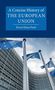 Titel: "A Concise History of the European Union" von Kiran Klaus Patel. Flaggen der EU vor einem modernen Gebäude.