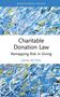 "Charitable Donation Law: Remapping Risk in Giving" von John Picton. Oben und unten sind abstrakte blaue Muster.