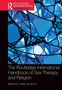 „The Routledge International Handbook of Sex Therapy and Religion“. Blaue geometrische Muster im Hintergrund., Buch