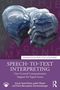 TEXT: "SPEECH-TO-TEXT INTERPRETING". Steinbüsten, die einander zugewandt sind, auf lila Hintergrund.