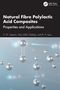 Titel: "Natural Fibre Polylactic Acid Composites". Grafik von Molekülstruktur auf blauem Hintergrund., Buch