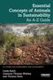 "Essential Concepts of Animals in Sustainability: An A-Z Guide" zeigt eine Schildkröte in einer trockenen, buschreichen Landschaft., Buch